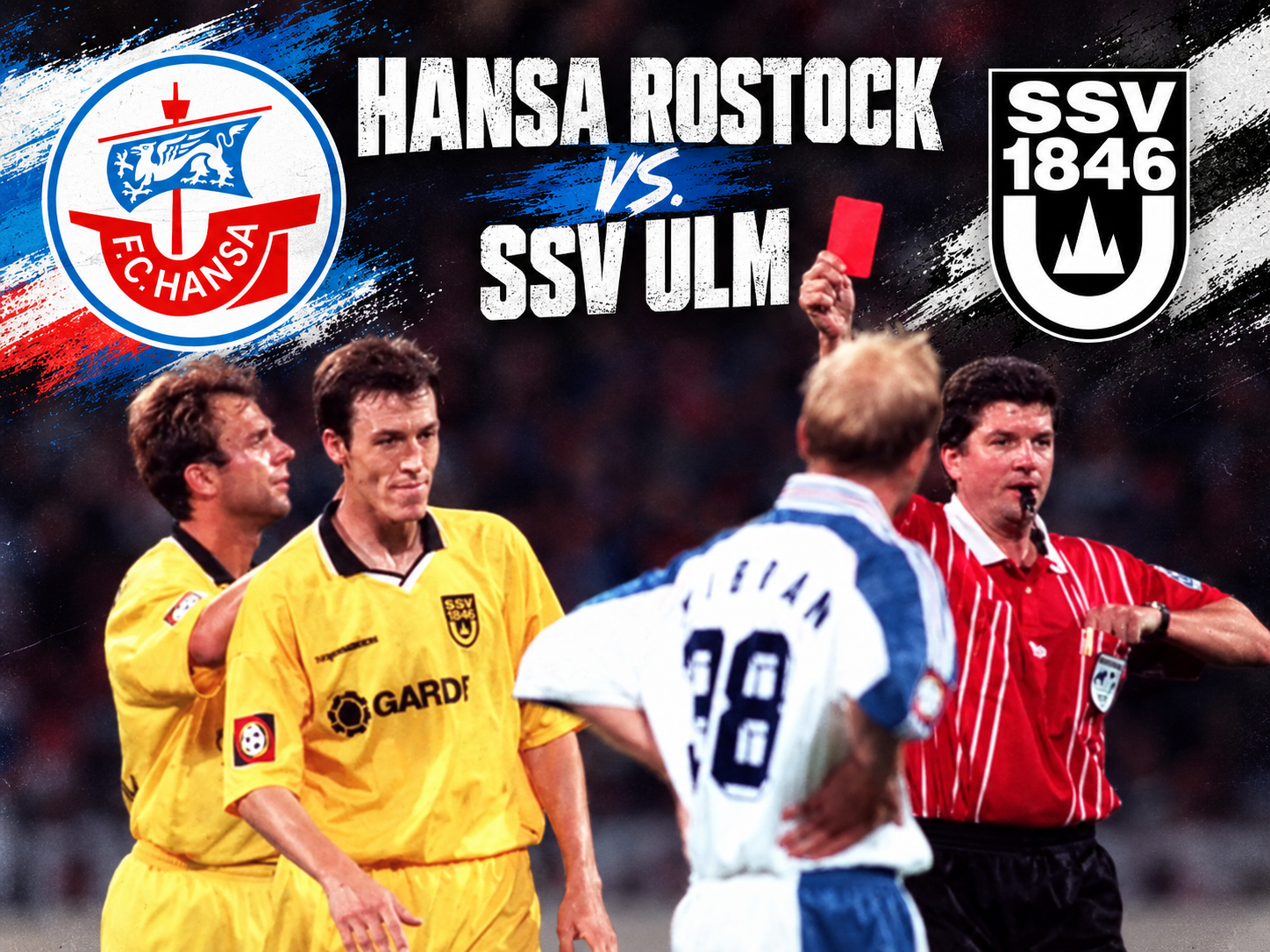Hansa Rostock gegen SSV Ulm – Szene mit roter Karte